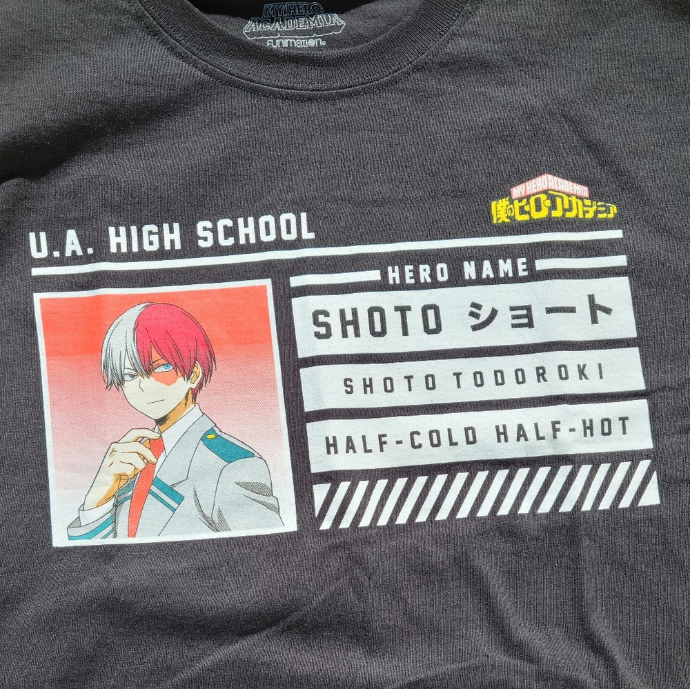 Official Funimation My Hero Academia Todoroki t-shirt Adult XL